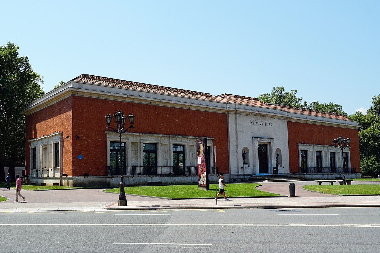 The red-brick and stone front of the Fine Arts Museum facing the park
