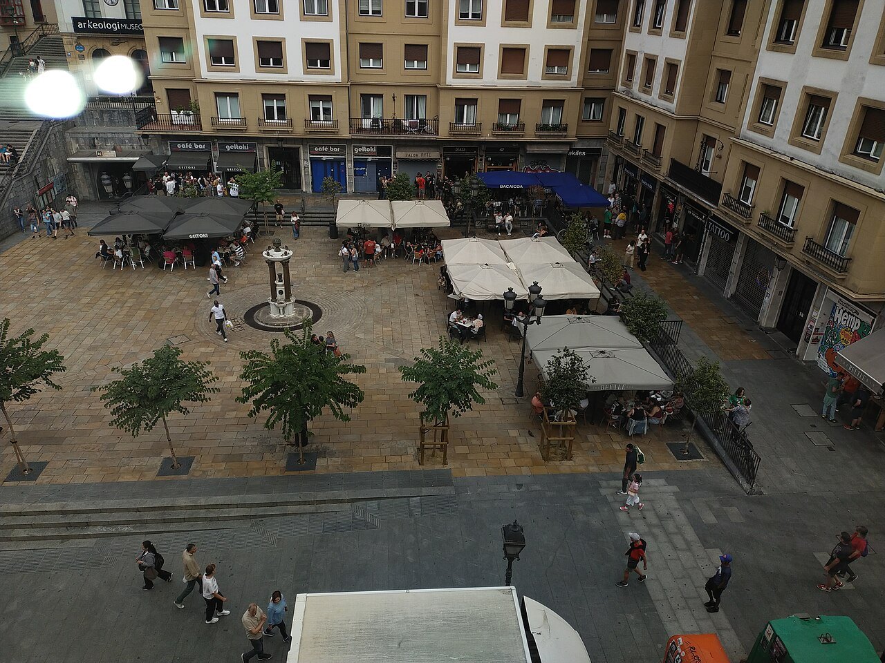 The Plaza Miguel de Unamuno in the old town, seen from above