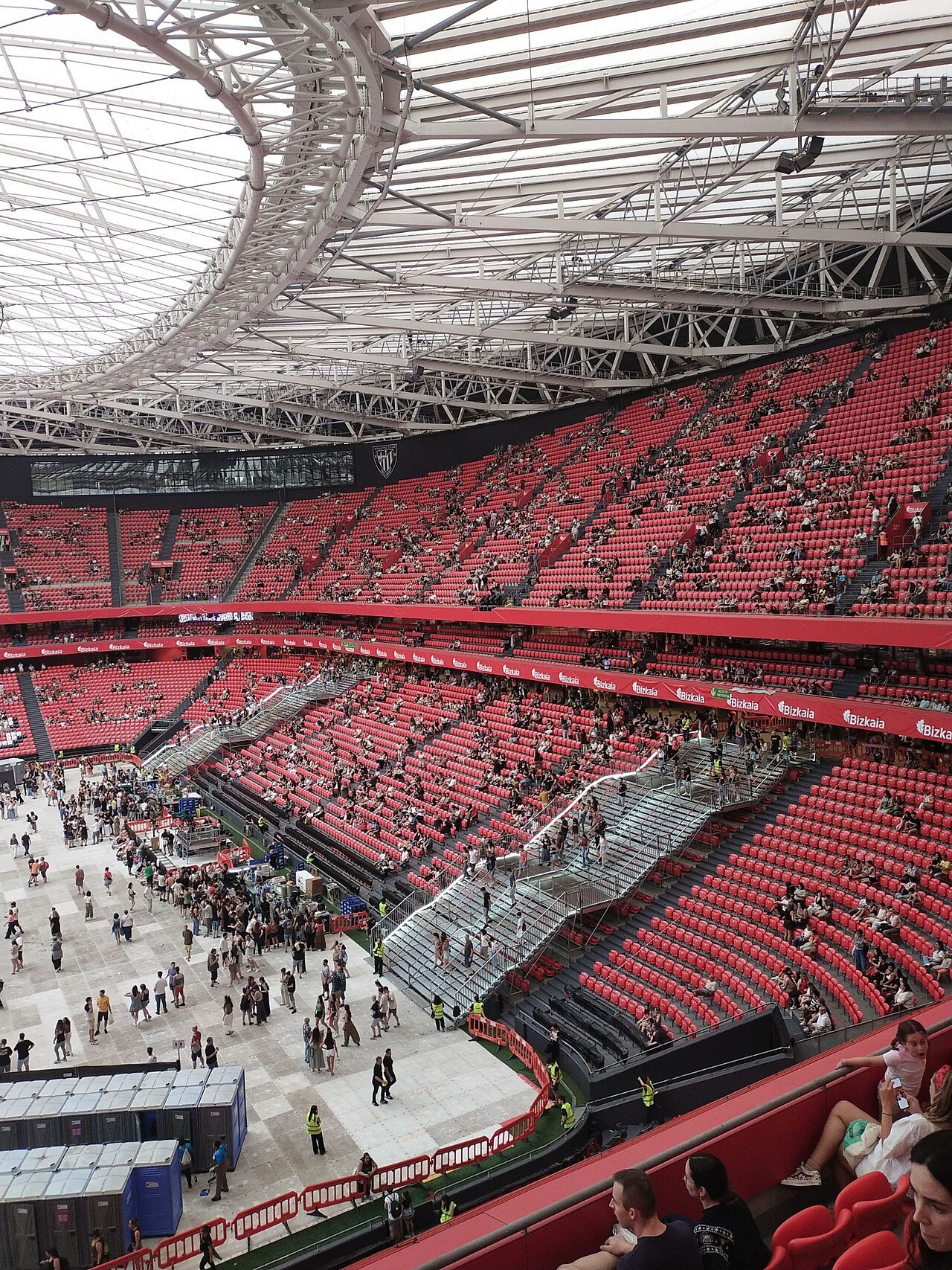 The red stands of San Mamés filling up before a match