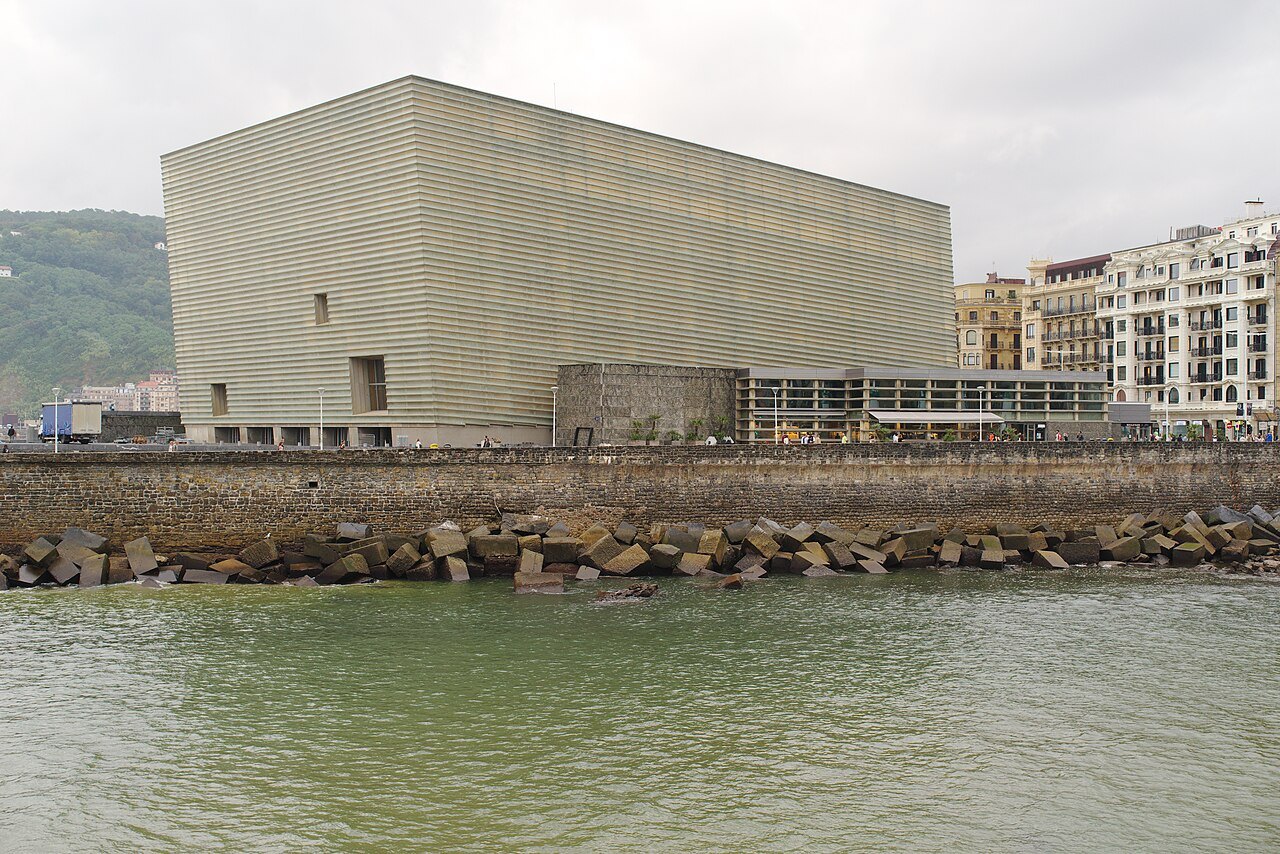 The Kursaal congress center on the river mouth at San Sebastián
