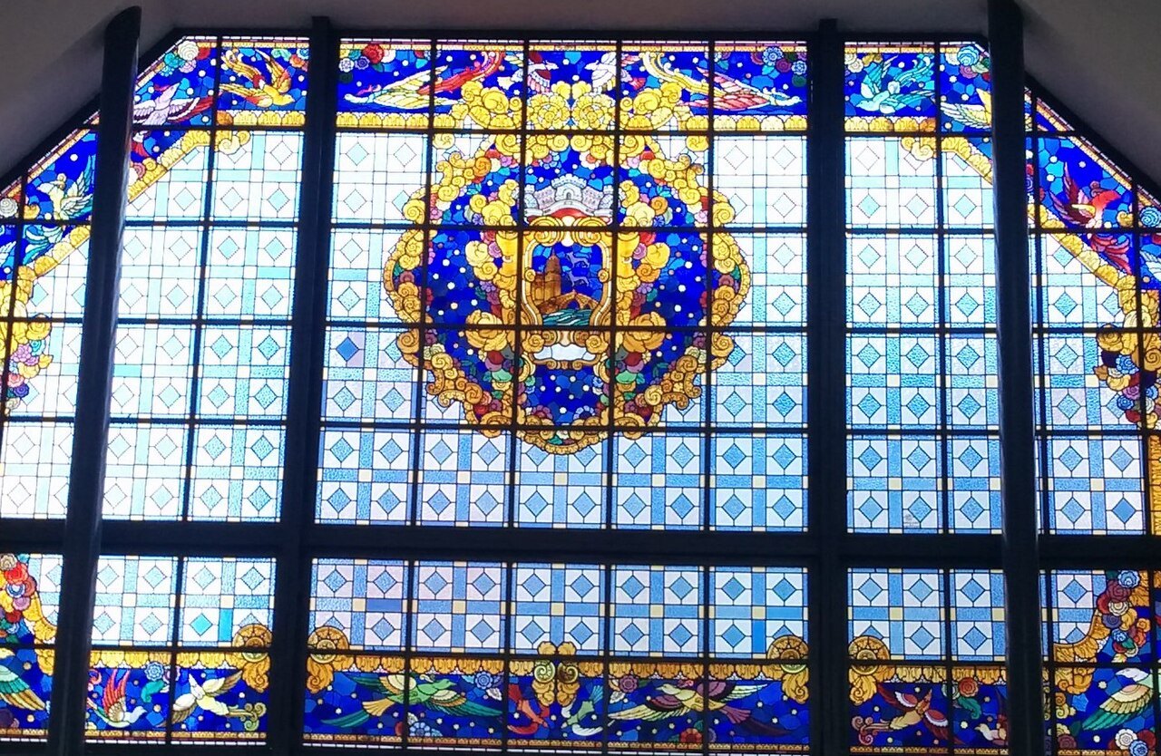 The great stained-glass window of the Ribera market